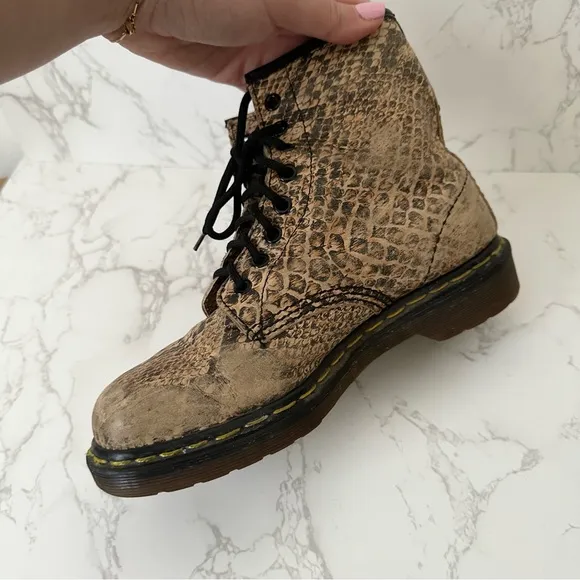 Dr Martens | Pascal Snack Print Leather Combat Boots