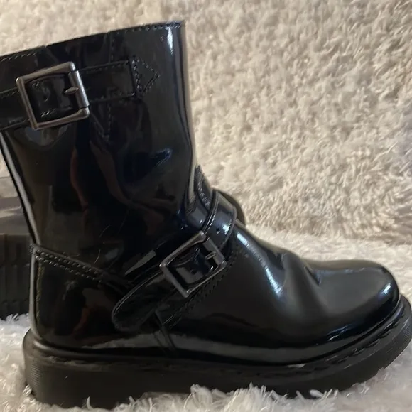 DR Martens Patent Leather Combat Boots Size 7