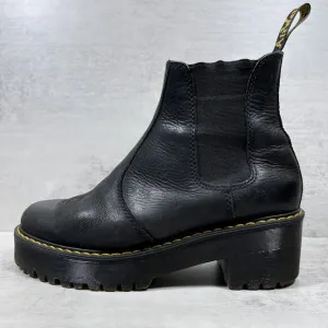 Dr Martens Rometty Leather Platform Chelsea Boots - Women's Size 8 - Black