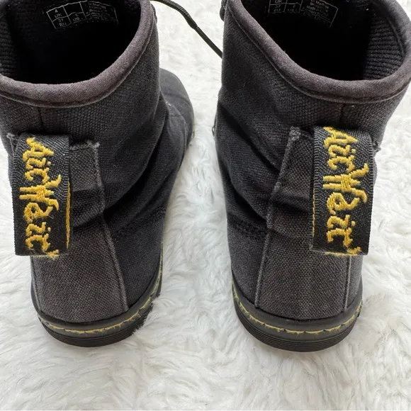 Dr. Martens Shoreditch AirWair Canvas Sneakers Size 6 Black Combat Boots