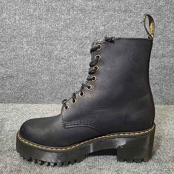 Dr. Martens Shriver Hi Leather Lace-Up Platform Women's Sz 7 Combat Boot *Flaws