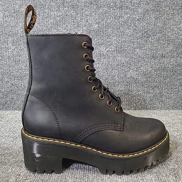 Dr. Martens Shriver Hi Leather Lace-Up Platform Women's Sz 7 Combat Boot *Flaws