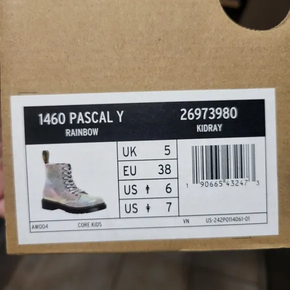 Dr. Martens Unisex Kids 1460 Pascal Y Rainbow Boots