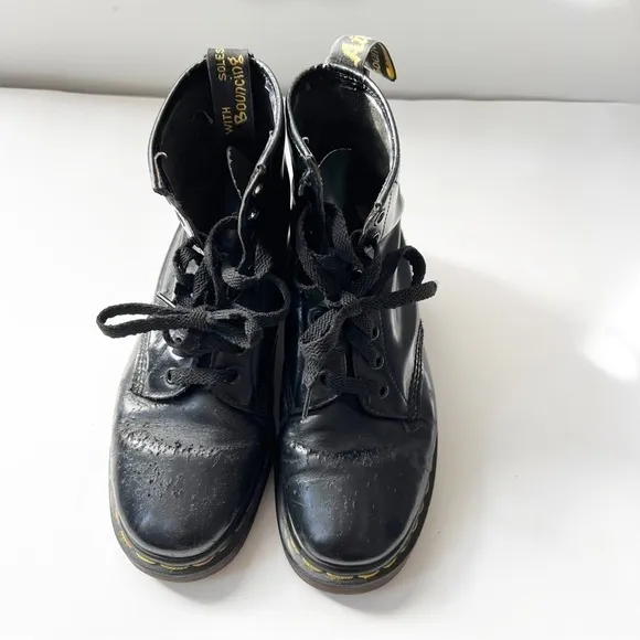 Dr. Martens Vintage 1990s Lace Up Combat Leather Boots
