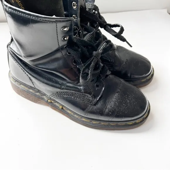 Dr. Martens Vintage 1990s Lace Up Combat Leather Boots
