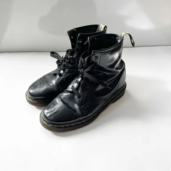 Dr. Martens Vintage 1990s Lace Up Combat Leather Boots