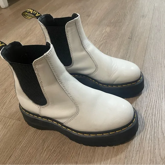 Dr. Martens White and Black platform Boots