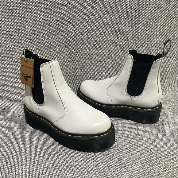 Dr. Martens White Chelsea Boots