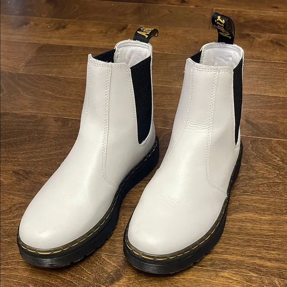 Dr. Martens White Chelsea Boots