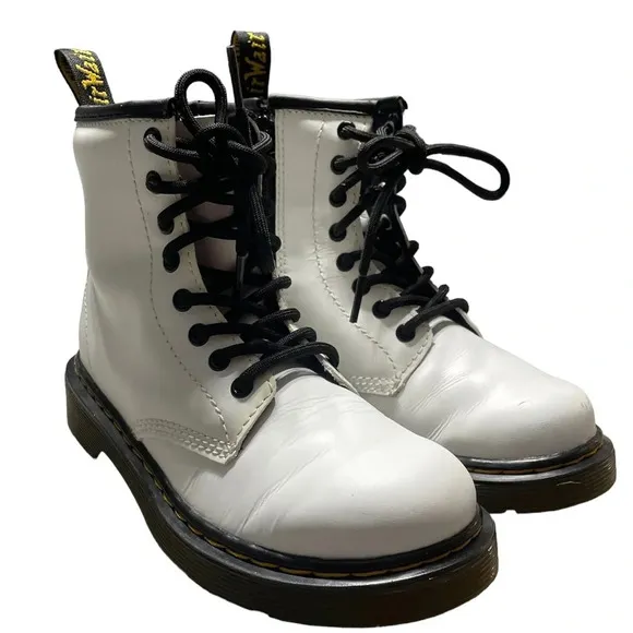 Dr. Martens White Combat Kids Boots 1460 Toddler size 13