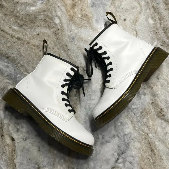 Dr. Martens White Combat Kids Boots 1460 Toddler size 13