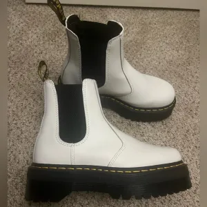 Dr Martens White Leather Chelsea Boots