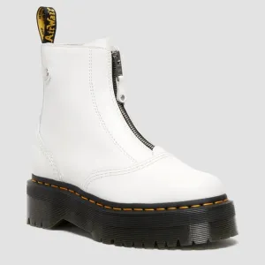 Dr. Martens white zip Jetta leather boots  platform combat doc Size 7
