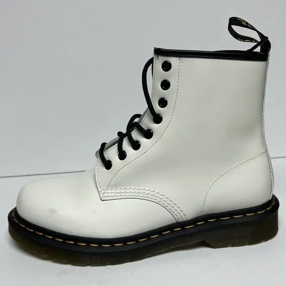 Dr Martens Women's 1460 Combat Boots White, Size US 9M, EUR 41