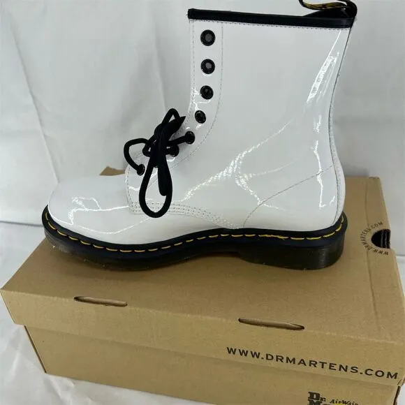 Dr. Martens Women's 1460 Pascal White Combat Boots Size 9 NIB