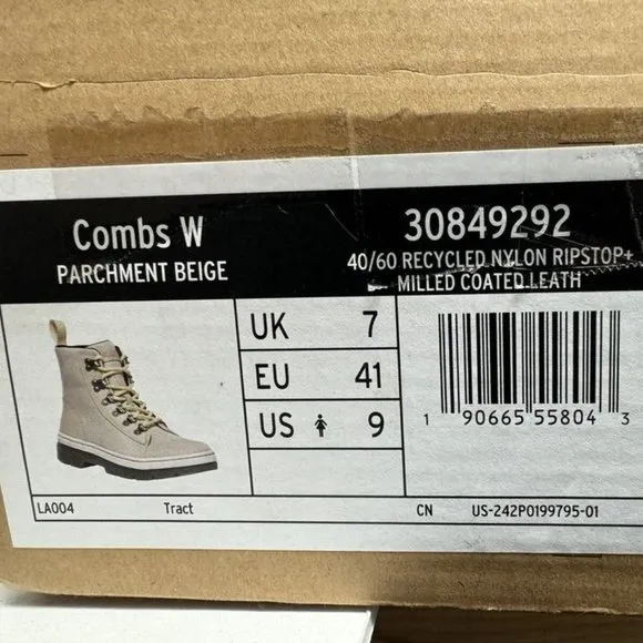 Dr Marten's Women's Combs Combat Boots Beige, Size 9M, UK 7