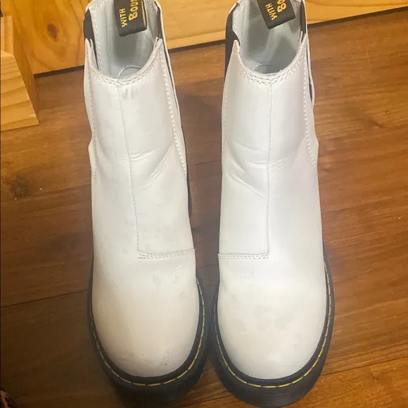 Dr. Martens Women's White Spence Platform Chelsea Boots