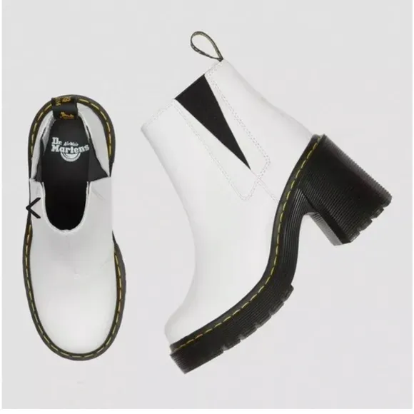 Dr. Martens Women's White Spence Platform Chelsea Boots