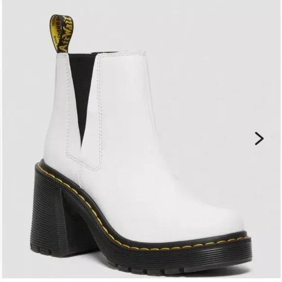 Dr. Martens Women's White Spence Platform Chelsea Boots