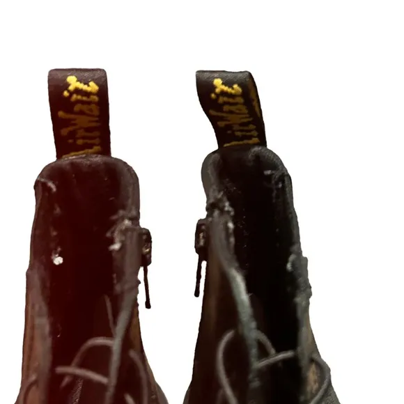 DR. MARTENS YOUTH Black Drawsrring Front Lace Up Air Cushion Combat Boots-SIze 4
