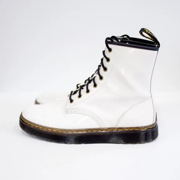 Dr. Martens Zavala Women’s Size 11 Combat Boots White Leather Ankle Boots