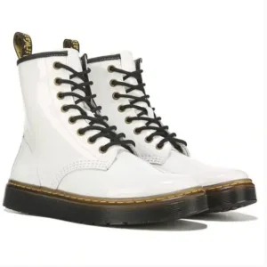 Dr. Martens Zavala Women’s Size 11 Combat Boots White Leather Ankle Boots