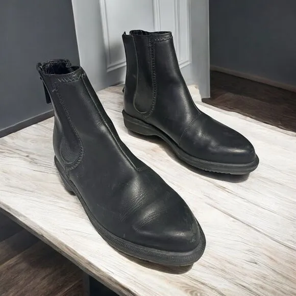 Dr Martens Zillow Chelsea Boots Black Leather AirWair Soles Womens US7 EU38 Goth