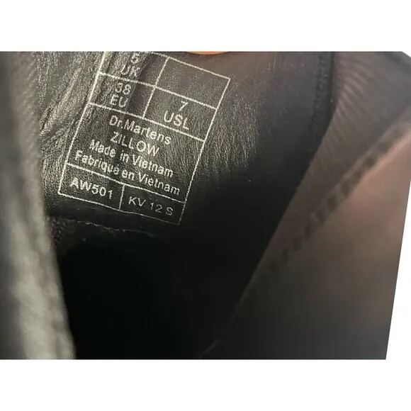 Dr Martens Zillow Chelsea Boots Black Leather AirWair Soles Womens US7 EU38 Goth