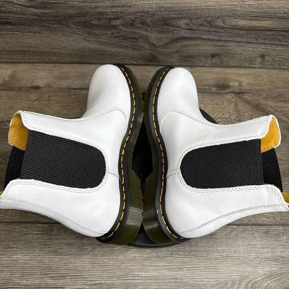 Dr Martens 2976 Smooth Leather White Chelsea Boots Women’s Size 10