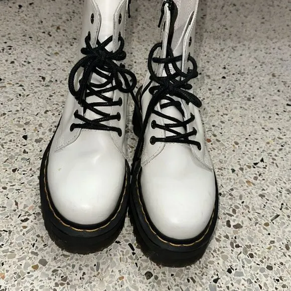 Dr Martens Doc white Jadon platform boot US 6