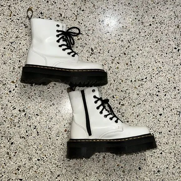 Dr Martens Doc white Jadon platform boot US 6