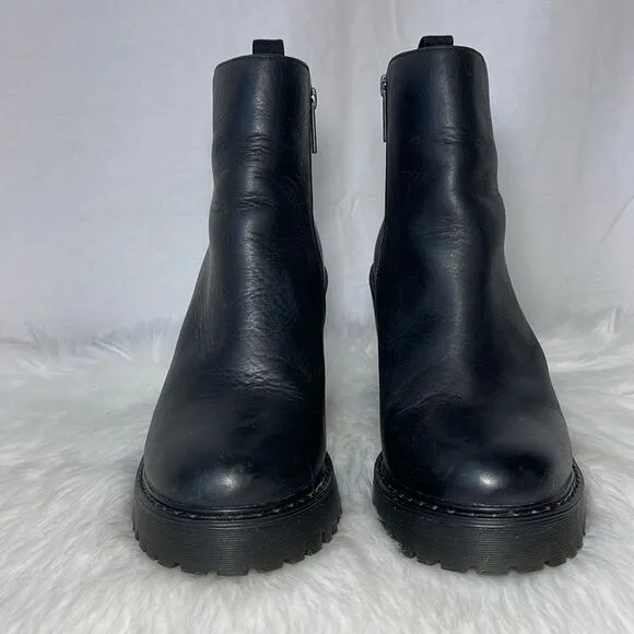 Dr. Martens Magdalena Black Leather Lug Sole Chelsea Boots Sz 10