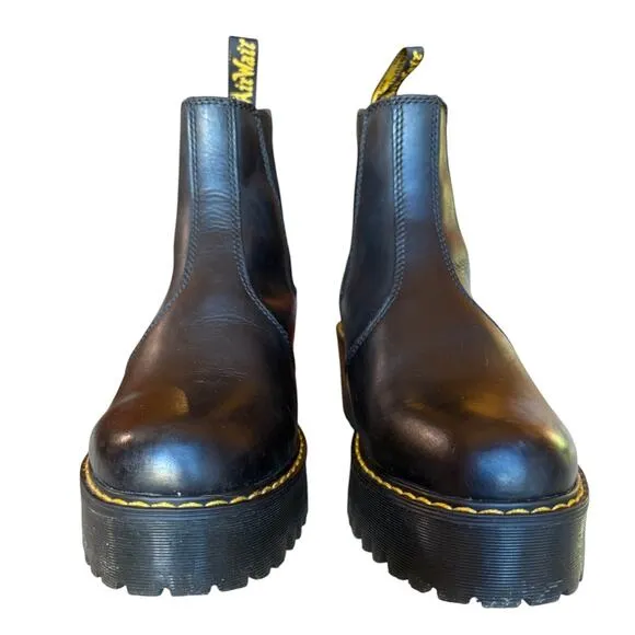 Dr. Martins Black Rometty Lug Sole Platform Chelsea Boots size 9