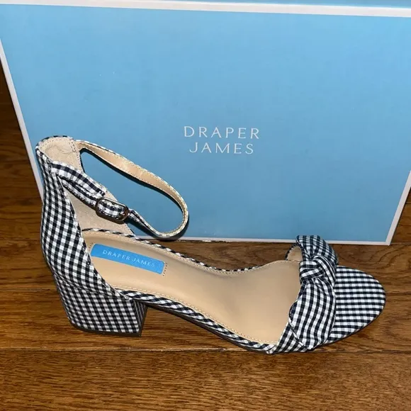 Draper James Preston Ankle Strap Sandals Nassau Navy Multi Knot Women’s Size 8