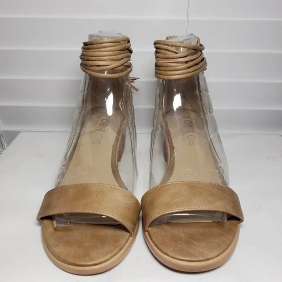 Dream Pairs Toetos Tan Open Toe Ankle Tassel