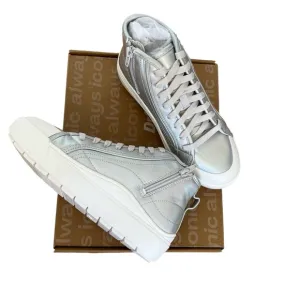 DR.SCHOLL'S Silver Time Off High Top Platform Sneakers Women's Size US 6.5 New