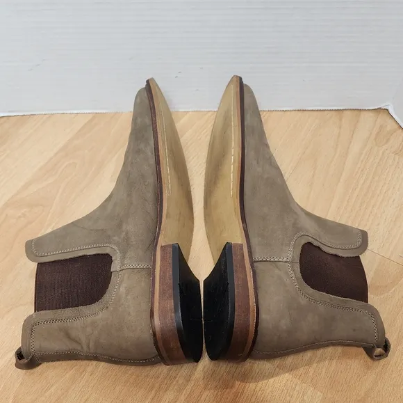 Dune London Leather Beige Chelsea Boots Mens Size 7M