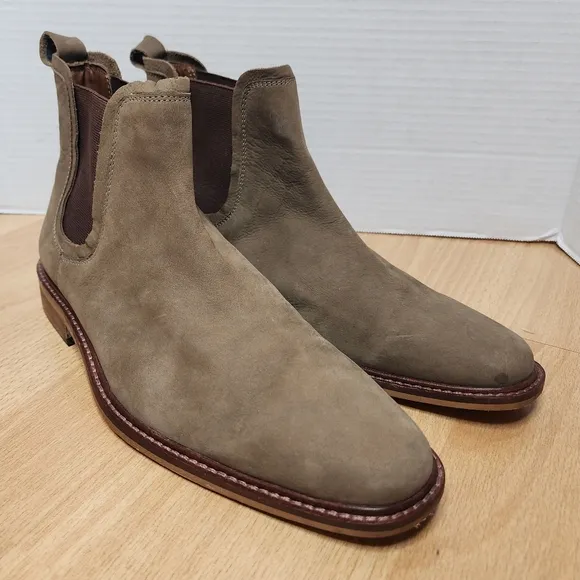 Dune London Leather Beige Chelsea Boots Mens Size 7M