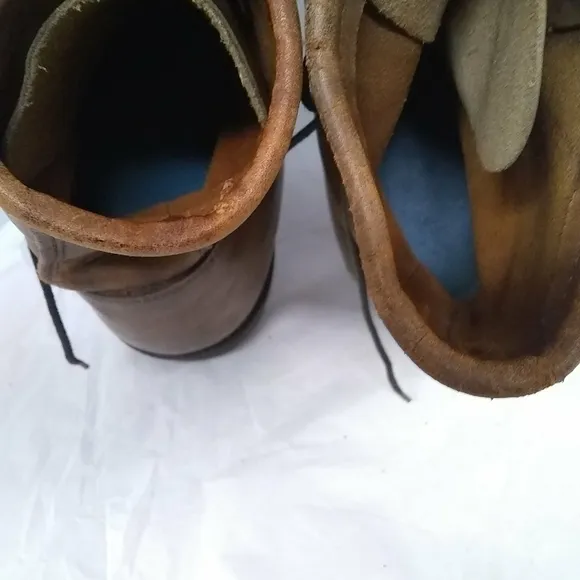 Durango Combat Boots Brown Leather Men's Loop Lace Up Size 13D