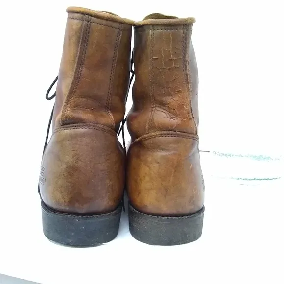 Durango Combat Boots Brown Leather Men's Loop Lace Up Size 13D