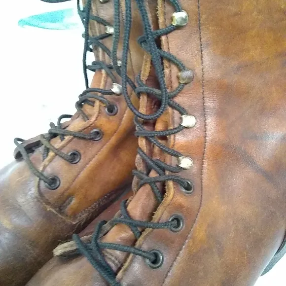 Durango Combat Boots Brown Leather Men's Loop Lace Up Size 13D