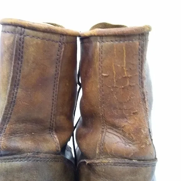 Durango Combat Boots Brown Leather Men's Loop Lace Up Size 13D