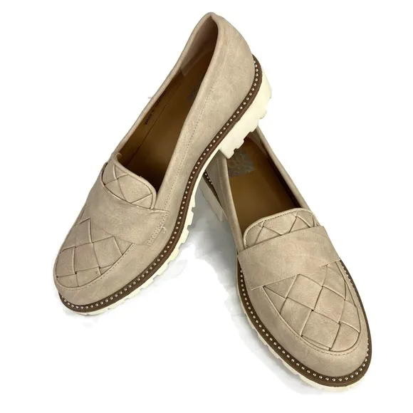 DV by Dolce Vita Cardo Lug-Sole Woven Loafers Tan New size 8