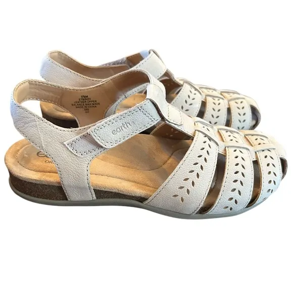 Earth  Birdy Leather Closed Toe Strappy Casual Slip-on Comfort Sandals NEW 9.5
