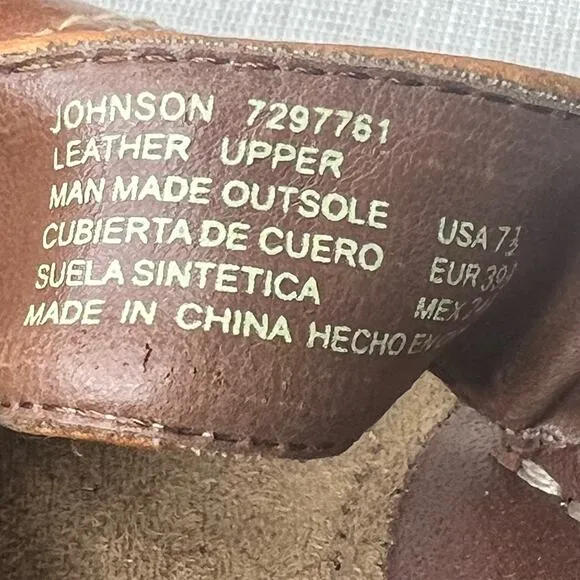 Earth Spirit USA Brown Gelron 2000 Leather Slip On Heeled Sandals Size 7.5