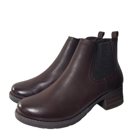 Eastland Jasmine Chelsea Brown Closed Toe Ankle Boots Sz 8W