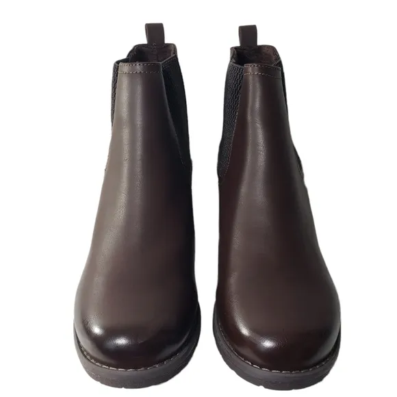 Eastland Jasmine Chelsea Brown Closed Toe Ankle Boots Sz 8W