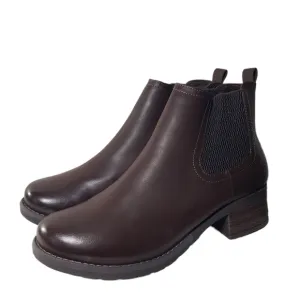 Eastland Jasmine Chelsea Brown Closed Toe Ankle Boots Sz 8W