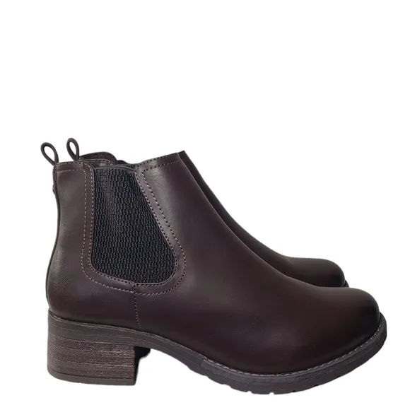 Eastland Jasmine Chelsea Brown Closed Toe Ankle Boots Sz 8W