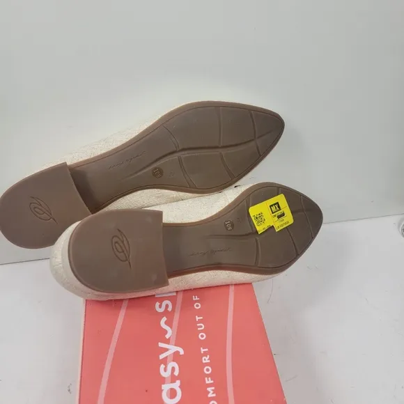 Easy Spirit Eflex Carlina Slip-On Pointy Toe Dress Flats Linen SIZE 10 NIB NWT